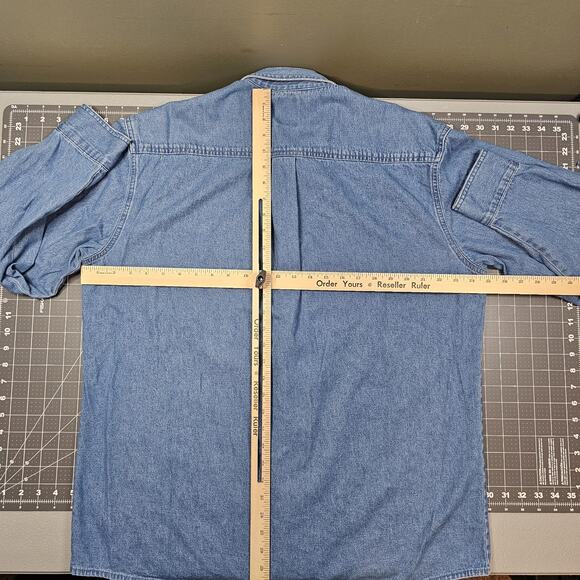 Vintage Dickies Shirt XL Denim Workwear 90s Y2K Americana Retro Outdoors Biker - Picture 10 of 12
